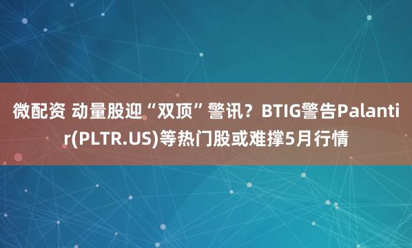 微配资 动量股迎“双顶”警讯？BTIG警告Palantir(PLTR.US)等热门股或难撑5月行情